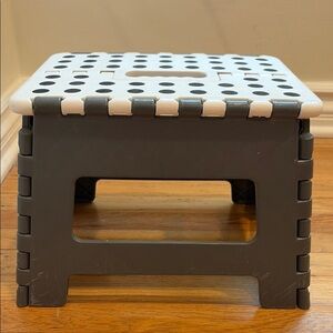 Folding Step Stool - White and Dark Gray Portable Step Stool